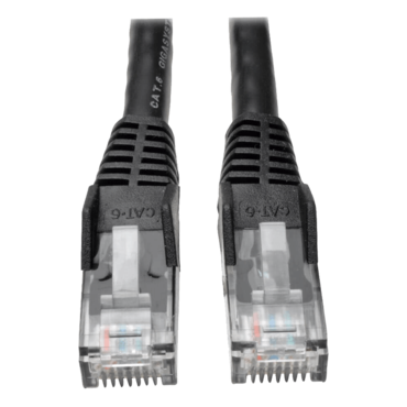 Cat6 Gigabit Snagless Molded (UTP) Ethernet Cable (RJ45 M/M), Black, 1 ft.