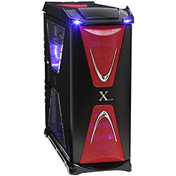 Xaser VI Black/Red Full-Tower Case w/ Window, EATX, 10 slots, No PSU, SECC