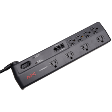 SurgeArrest P8T3, 8 Outlets, RJ-11 6-ft cord, 120V, Black, Surge Protector