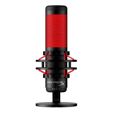 HyperX QuadCast, Anti-Vibration, 3 x 14 mm Electret Condenser, Red LED, Black/Red, Gaming Microphone