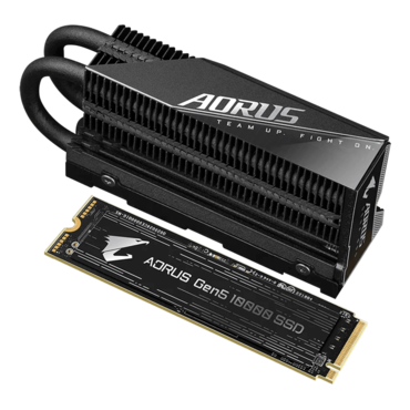 2TB AORUS Gen5 10000, w/ Heatsink, 10000 / 9500 MB/s, 3D TLC NAND, PCIe NVMe 5.0 x4, M.2 2280 SSD