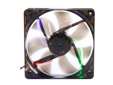 120mm UV multi-color LED fan w/3-pin and 4-pin connectors and black grill