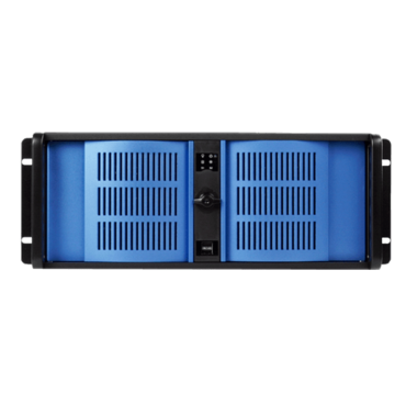 D Storm D-400L-7-BLUE, 7x 5.25&quot; and 2x 3.5&quot; Drive Bays, No PSU, E-ATX, Black/Blue, 4U Chassis