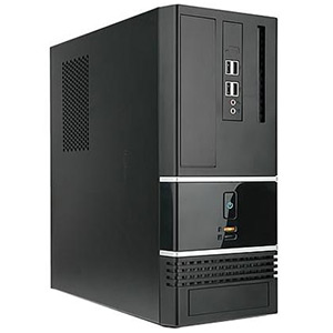 IACP 2111 Black Mini-Tower Case, mATX, 300W PSU, Steel/Plastic