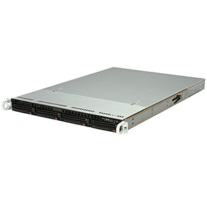 6016T-URF Black 1U Rack Server Platform, LGA1366 /2, Intel� 5520, DDR3-1333 96GB/24GB ECC/UECC /12, SATA RAID 5 HS /4, DVD, VGA, GbLAN /2, IPMI, 650W Rdt PSU