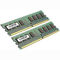 4GB (2 x 2GB) PC2-8500 DDR2 1066MHz CL7 1.8V SDRAM DIMM, Non-ECC