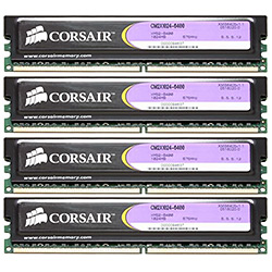 4GB (4 x 1GB) XMS2 PC2-6400 DDR2 800MHz CL5 (5-5-5-18) 1.9V SDRAM DIMM, Non-ECC