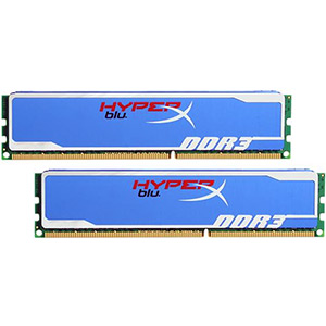 8GB (2 x 4GB) HyperX Blu PC3-10600 DDR3 1333MHz CL9 1.5V SDRAM DIMM, Non-ECC