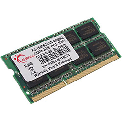 2GB PC3-10666 DDR3 1333MHz SDRAM SODIMM, CL9 (9-9-9-24), 1.5V, Non-ECC