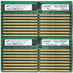 64GB (16 x 4GB) Dual-Rank PC2-6400 DDR2 800MHz CL=5 1.8V SDRAM DIMM, ECC Registered
