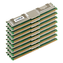 64GB (8 x 8GB) Dual-Rank PC2-5300 DDR2 667MHz CL5 1.8V SDRAM FBDIMM, ECC Fully Buffered