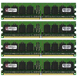 16GB (4 x 4GB) ValueRAM� Dual-Rank PC2-3200 DDR2 400MHz CL3 SDRAM DIMM, ECC Registered