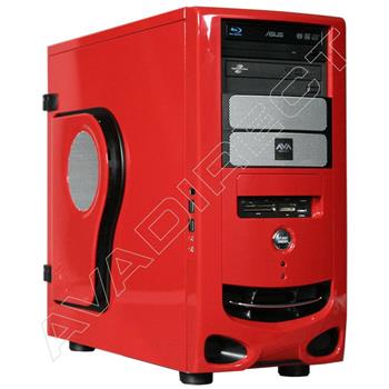 In-Win F430 Red Case, Intel DP45SG, Intel Core 2 Duo E7500, Kingston 8GB (4 x 2GB) DDR3-1333, Sapphire Radeon HD 5750
