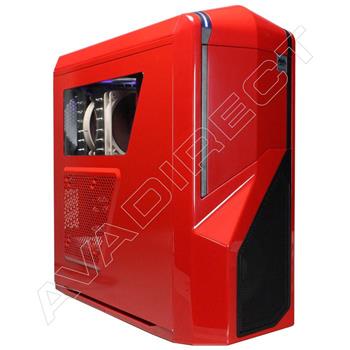 NZXT Phantom 410 Red Case, ASUS M5A99X EVO R2.0, AMD FX-8350, Crucial 16GB (4 x 4GB) DDR3-1866, Sapphire Radeon HD 7770