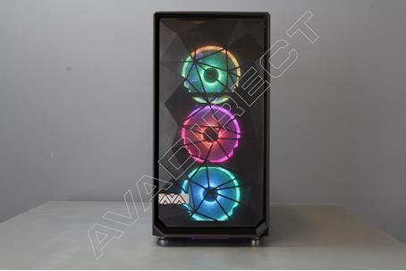 Fractal Design Meshify S2 Black - TG Tempered Glass Mid Tower Case Front View