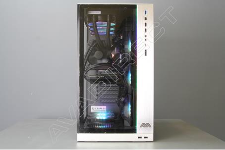 Lian-Li  O11D XL-A Tempered Glass,  Silver (ROG Edition), Full Tower Case - front view