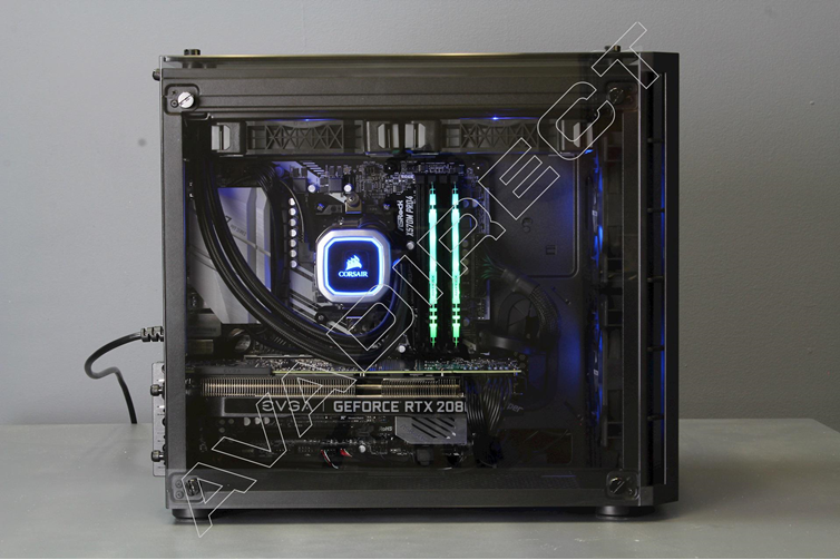 Corsair Crystal Series 280X RGB Tempered Glass Cube case - side view