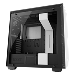 H Series H700i Tempered Glass, No PSU, E-ATX, White/Black, Mid Tower Case