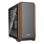 Pure Base 601, Tempered Glass, No PSU, E-ATX, Black/Orange, Mid Tower Case