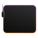 QcK Prism Cloth (Medium), RGB LED, Micro-woven cloth, Silicon Rubber base, Black, Gaming Mouse Mat