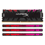 64GB Kit (4 x 16GB) HyperX Predator RGB DDR4 3200MHz, CL16, Black, RGB LED, DIMM Memory