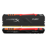 16GB Kit (2 x 8GB) HyperX FURY RGB DDR4 3200MHz, CL16, Black, RGB LED, DIMM Memory