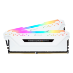 32GB Kit (2 x 16GB) VENGEANCE® RGB Pro DDR4 3200MHz, CL16, White, RGB LED, DIMM Memory