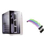 PC-O11DW STRIMER EDITION Tempered Glass, No PSU, E-ATX, White, Mid Tower Case