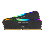 32GB Kit (2 x 16GB) Ballistix RGB DDR4 3200MHz, CL16, Black, DIMM Memory