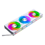 D30-120 3 x 120mm, White, D-RGB LEDs, 2000 RPM, 64.3 CFM, 30.2 dBA, Cooling Fan