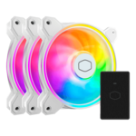MasterFan MF120 HALO² 3 x 120mm, White, w/ Controller, ARGB LEDs, 2050 RPM, 51.88 CFM, 27 dBA, Cooling Fans