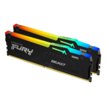64GB (2 x 32GB) FURY Beast DDR5 6000MHz, EXPO, CL30, Black, RGB LED, DIMM Memory