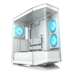 FV270 RGB, Tempered Glass, No PSU, E-ATX, White, Mid Tower Case