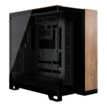 6500X, Tempered Glass, No PSU, ATX, Black/Walnut Wood, Mid Tower Case