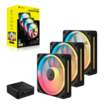 iCUE LINK LX120-R RGB 3 x 120mm, w/ Controller, RGB LEDs, 2400 RPM, 66.7 CFM, 37,7 dBA, Cooling Fans
