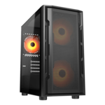 UNIFACE MINI RGB, Tempered Glass, No PSU, microATX, Black, Mini Tower Case