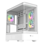 View 290 TG ARGB Snow, Tempered Glass, No PSU, ATX, White, Mid Tower Case