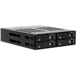 BPU-124V2-SS, 1x 5.25" to 4x 2.5", SAS/SATA 6Gb/s, SSD/HDD, Black Hot Swap Module