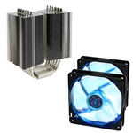Megahalems Rev. C CPU Heatsink w/ Dual 120mm Blue LED Gelid Wing 12 PL Silent Fans, Socket 2011/1155/1156/1366/775, 159mm Height, Nickel Plated Copper, Retail