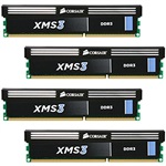 16GB (4 x 4GB) XMS3 Black PC3-10600 DDR3 1333MHz CL9 (9-9-9-24) 1.5V SDRAM DIMM, Non-ECC