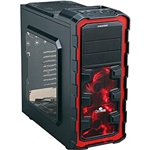 Ostrog GT Black/Red Mid-Tower Case w/ Window, ATX, No PSU, Steel/Plastic