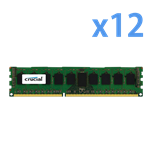 96GB (12 x 8GB) Dual-Rank PC3-12800 DDR3 1600MHz CL11 1.35V SDRAM DIMM, ECC Registered Memory