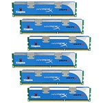 24GB (6 x 4GB) HyperX Blue PC3-12800 DDR3 1600MHz CL9 (9-9-9-27) 1.65V SDRAM DIMM, Non-ECC