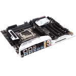 X99-Deluxe, LGA2011-3, Intel® X99, DDR4-2133 64GB /8, PCIe x16 SLI CF /2+1*, SATA 6Gb/s RAID 5 /8, SATSe /2, M.2 /1, USB 3.0 /10+4, HDA, GbLAN /2, ATX, Retail