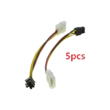 N/A - 5pcs 4 Pin Molex to 6 Pin PCI-Express PCIE Video Card Power Converter Adapter Cable 18cm/7.08inch Connector