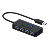 N/A - HB-UMP3, 4-Port USB 3.0 Hub With Individual Power Switches and LEDs Included 5V/2.5A Power Adapter