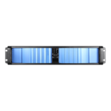 Server Chassis - D Storm D-200SEA-BL-T7SA, Blue Bezel, 2x 5.25", 2x 3.5" Drive Bays, No PSU, ATX, Black, 2U Chassis