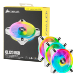 Case Fan - iCUE QL120 RGB 3 x 120mm, White, w/ Controller, RGB LEDs, 1500 RPM, 41.8 CFM, 26 dBA, Cooling Fans