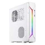 Computer Case - RAVEN RVZ03-ARGB, No PSU, Mini-ITX, White, Slim HTPC Case