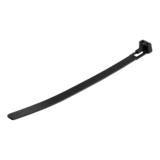 N/A - CBMZTRB6BK, 6"(15cm) Reusable Cable Ties - 1/4"(7mm) wide, 100 Pack - Black